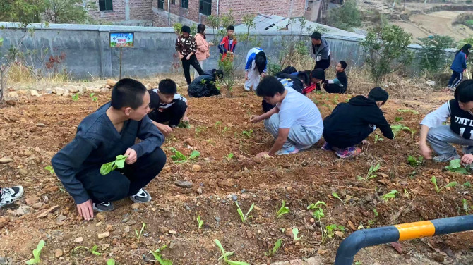 巨口铺镇五星学校学生在劳动基地做菜_副本.jpg